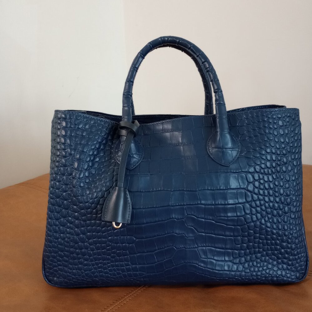 Elisabetta Croc Embossed Handbag